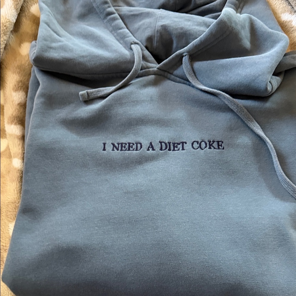 Blue Hoodie with Fun Slogan